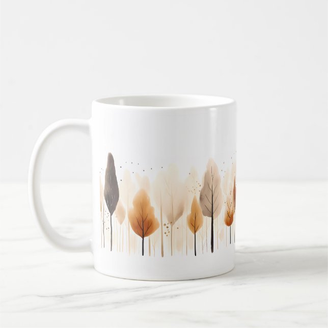 Tree In Brush Style Coffee Mug (Left)