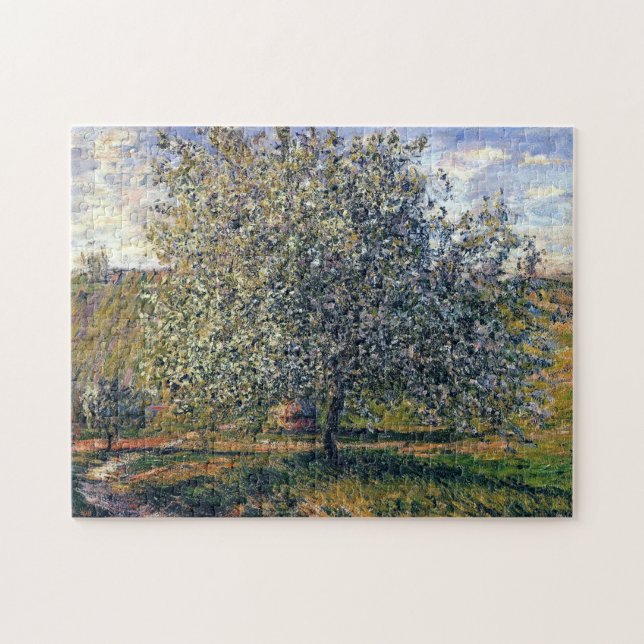 Tree in Flower near Vetheuil Monet Fine Art Jigsaw Puzzle (Horizontal)