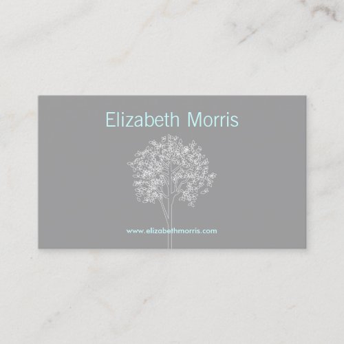 TREE in GRAY/AQUA Business Card