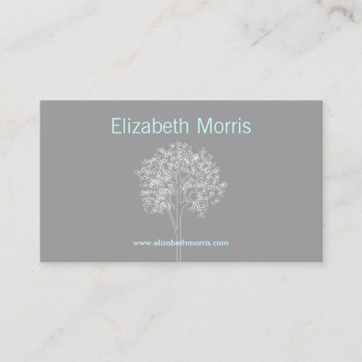 Customizable TREE in GRAY/AQUA Business Card