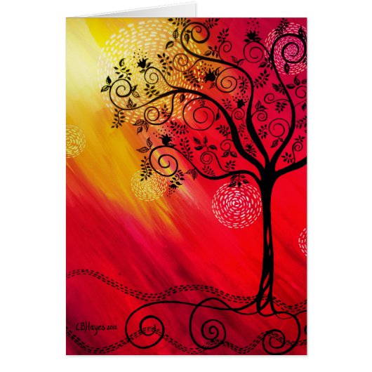 "Tree in Silhouette" by CatherineHayesArt Cards (Front)