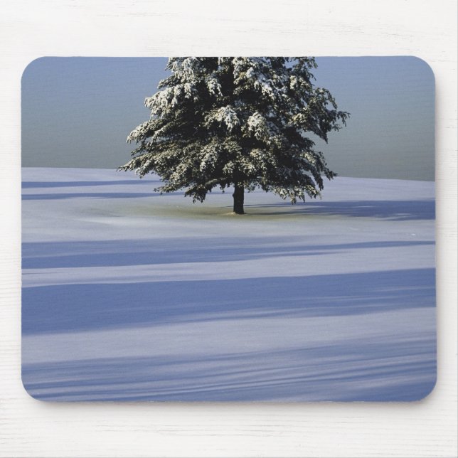 Tree in snow covered landscape mouse pad (Front)