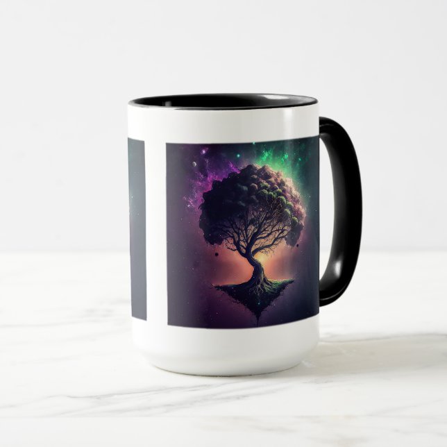 Tree in Space Combo Mug, 15 oz  Mug (Front Right)