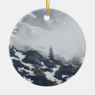 Tree in the Mist Ceramic Ornament