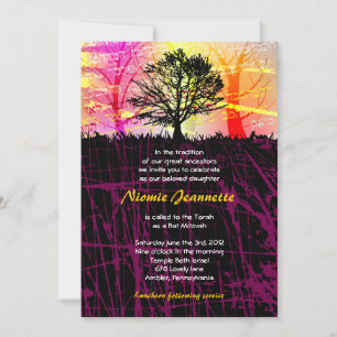 Tree in the Woods Bar Bar Mitzvah Invitation