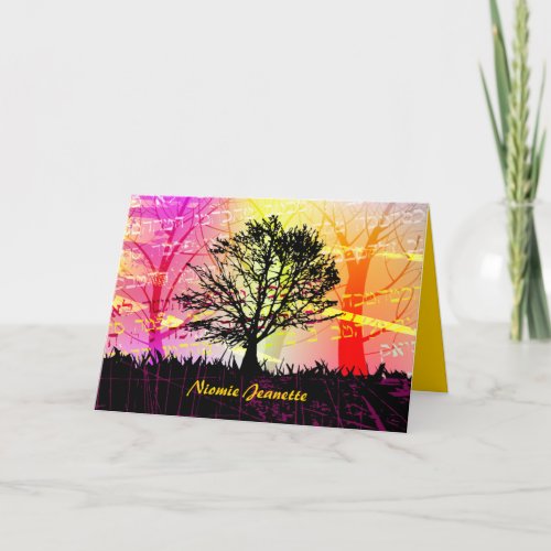 Tree in the Woods Bar Bar Mitzvah Thank You Cards