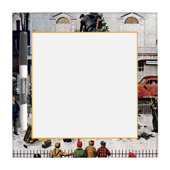 Tree in Town Square Dry Erase Board (Front)