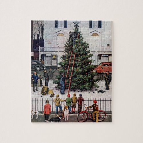 Tree in Town Square Jigsaw Puzzle