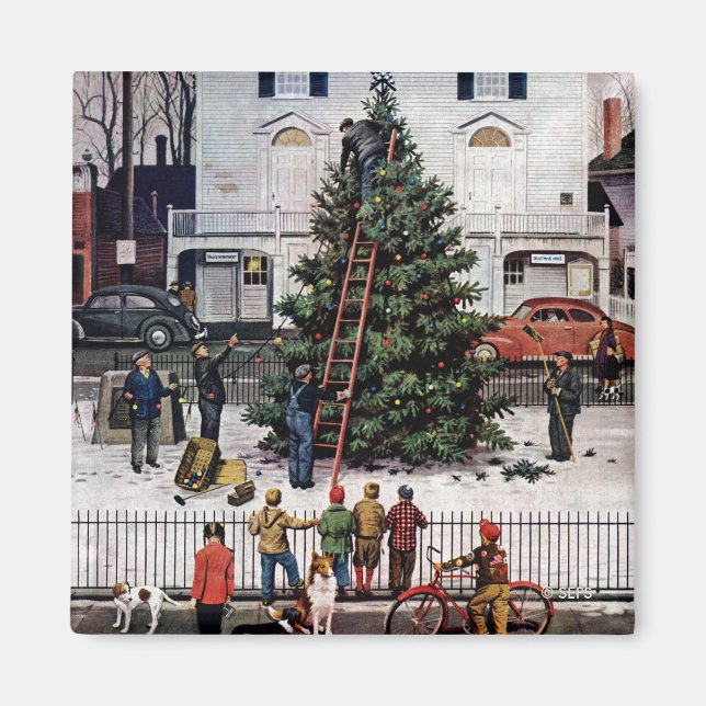 Tree in Town Square Magnet (Front)