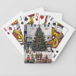 Tree in Town Square Poker Cards<br><div class="desc">Artist: Stevan Dohanos | Trimming tree on town square</div>