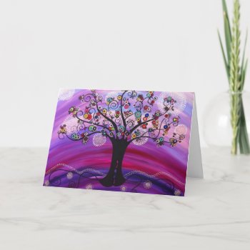 "tree In Violet" Note Card By Catherinehayesart by CatherineHayesArt at Zazzle