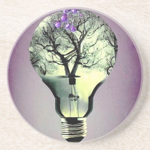 Tree Inside Light Bulb Coaster