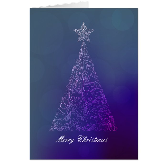Tree Joyous Outline Holiday Greeting Card