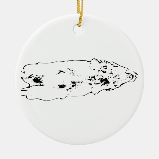 Tree keepsake: skyward golden ceramic ornament (Front)