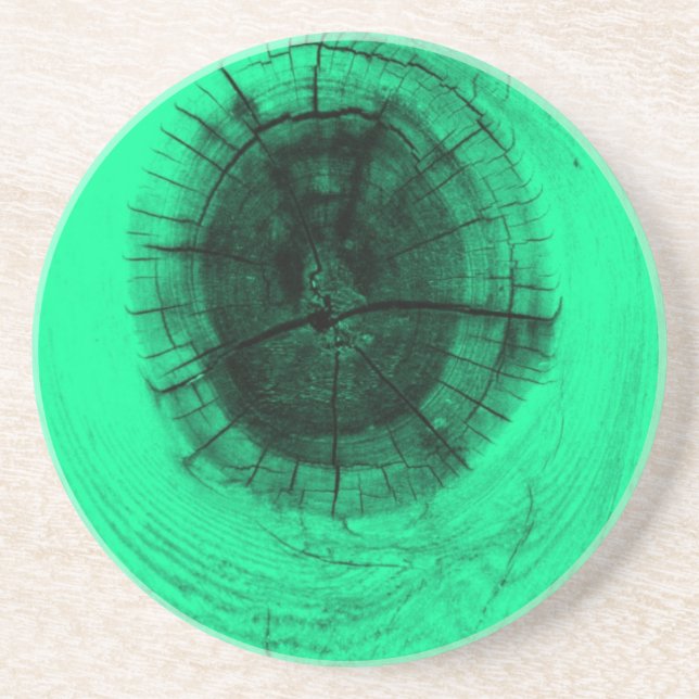 Tree Knot in Neon Green Coaster (Front)