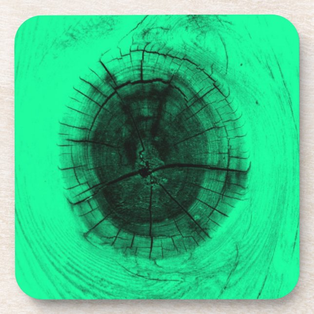 Tree Knot in Neon Green Drink Coaster (Front)