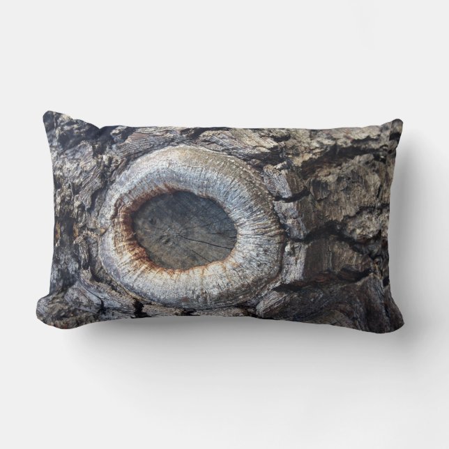 Tree Knot Log Lumbar Pillow (Front)