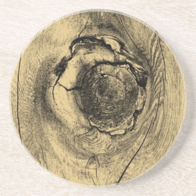 Tree Knot Sandstone Coaster (Front)