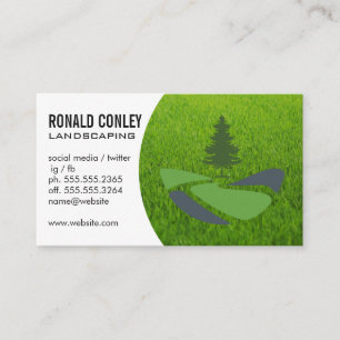 Tree Landscape Grass Blue Collar Business Card