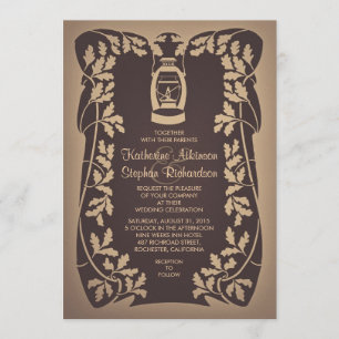 Tree Lantern Rustic Wedding Invitation