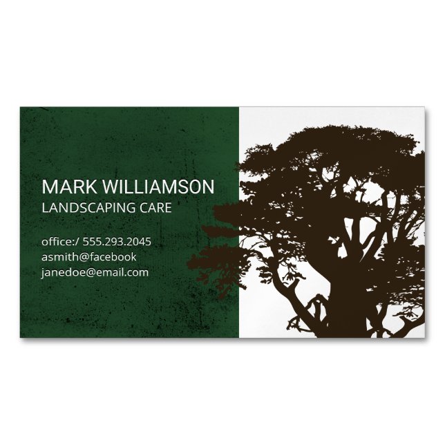 Tree | Lawn Care and Landscaping Business Card Magnet (Front)