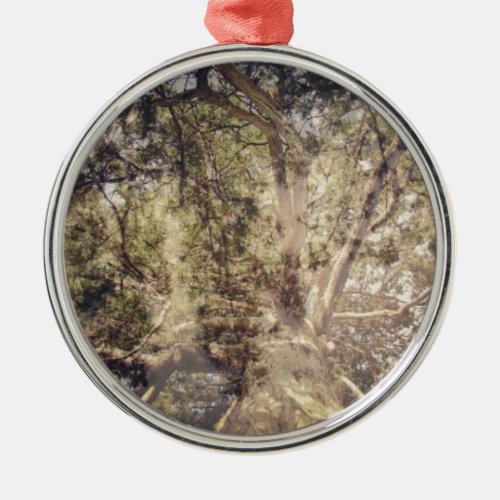 Tree Layers Digital Art Metal Ornament