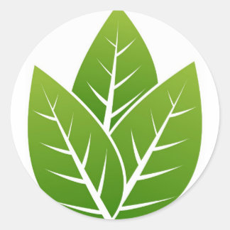tree leaf sign classic round sticker