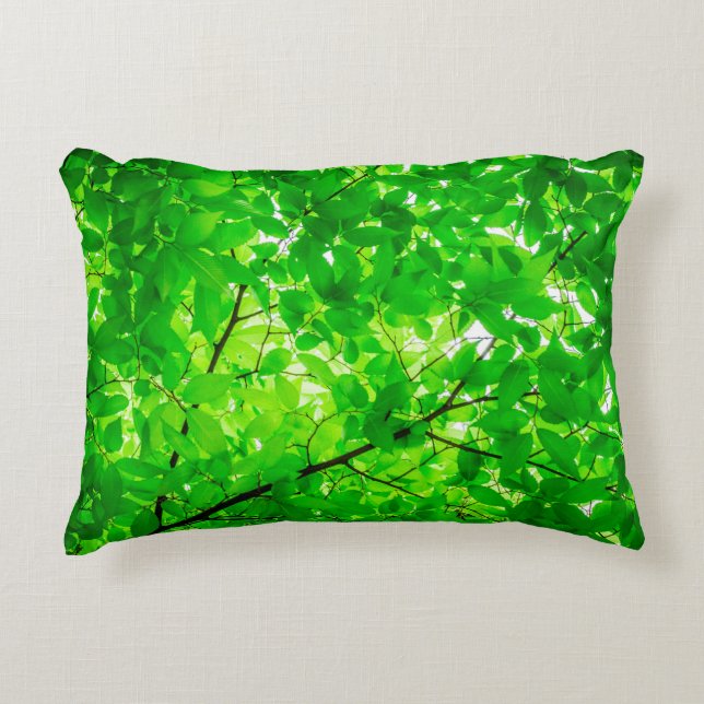 Tree leaf twig texture pattern accent pillow (Front)