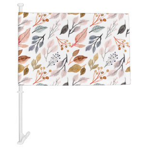 tree leaves car flag