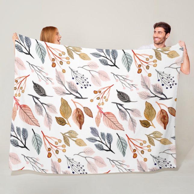 tree leaves fleece blanket (In Situ)