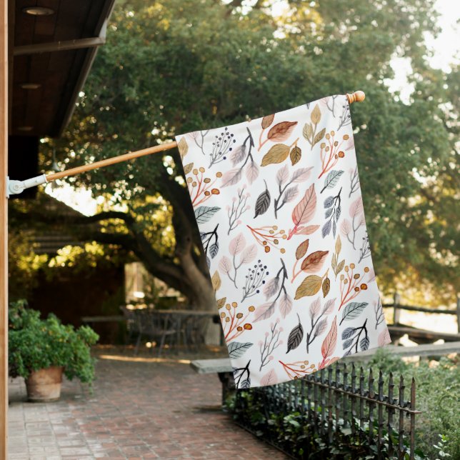 tree leaves house flag (In SItu)