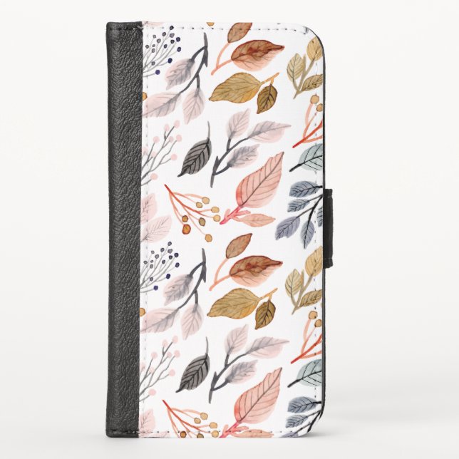 tree leaves iPhone wallet case (Front)