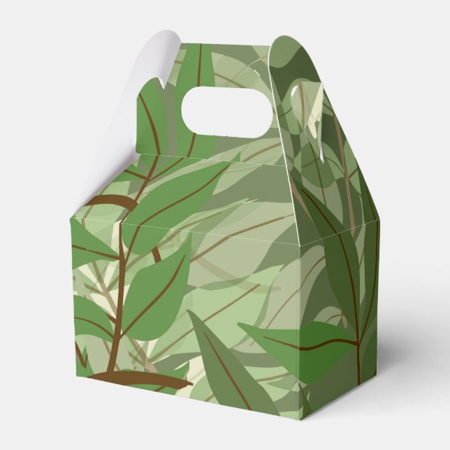 Tree Leaves Outdoor Garden Party Favor Boxes (Front Side)
