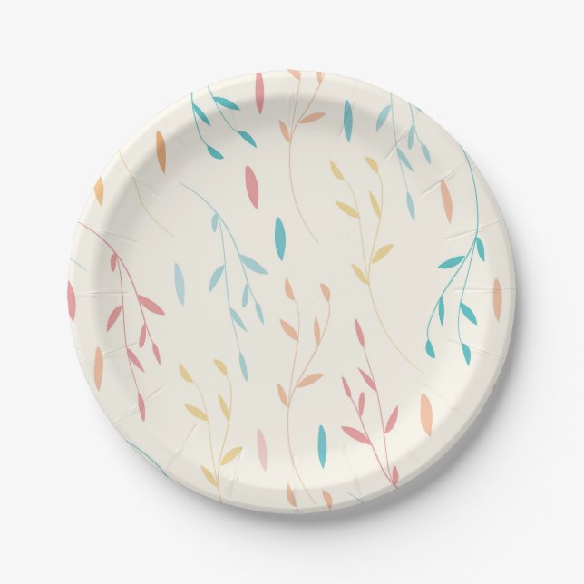 tree leaves paper plates (Front)