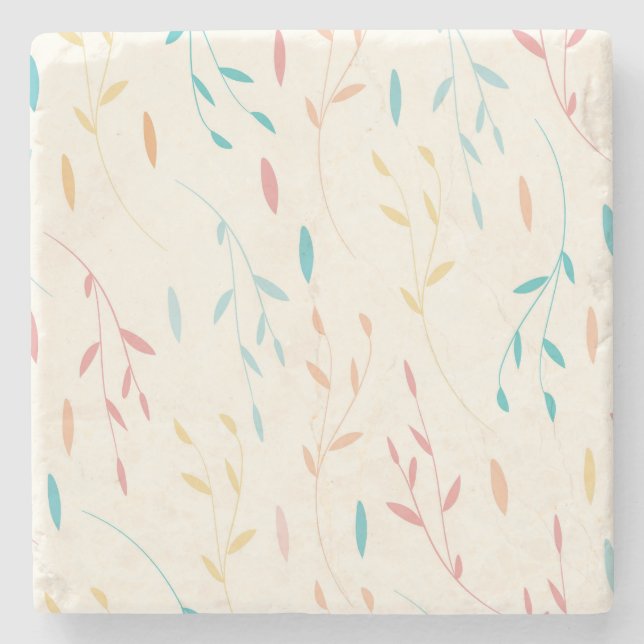 tree leaves stone coaster (Front)