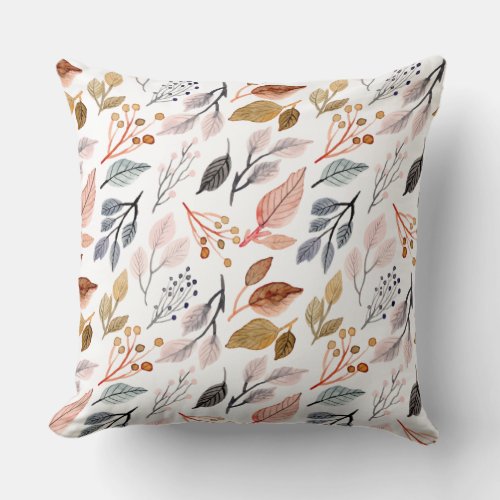 tree leaves throw pillow