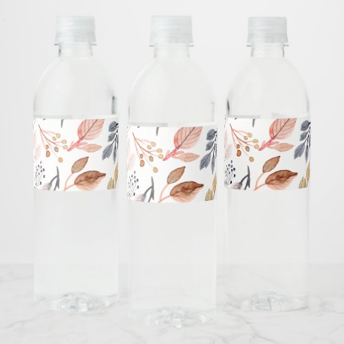 tree leaves water bottle label