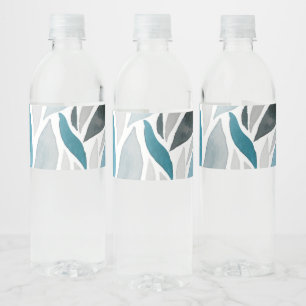 tree leaves water bottle label