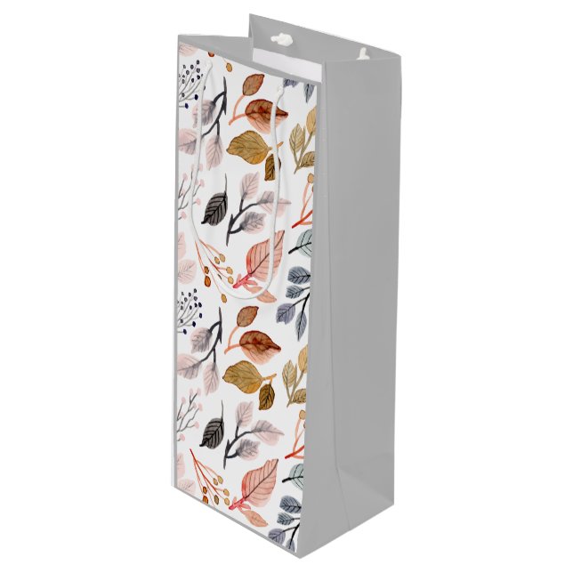 tree leaves wine gift bag (Front Angled)