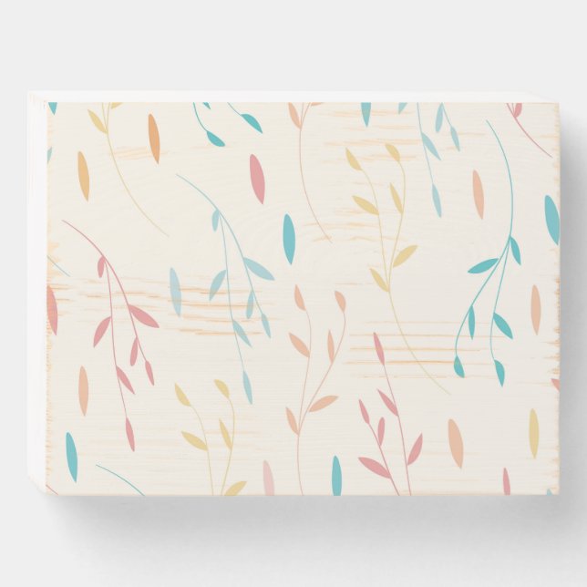 tree leaves wooden box sign (Front Horizontal)