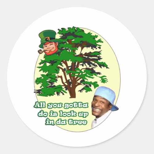 Tree Leprechaun Classic Round Sticker