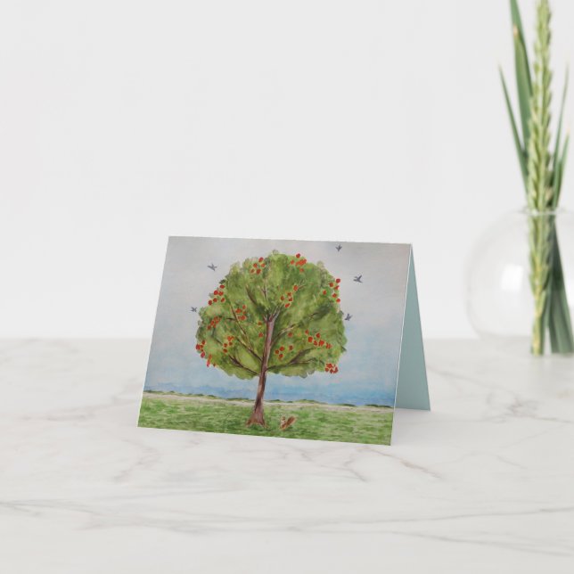 Tree Letterpress Thank You Card (Front)