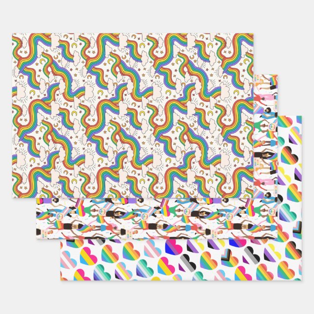 Tree LGBTQ+ Design   Wrapping Paper Sheets (Set)