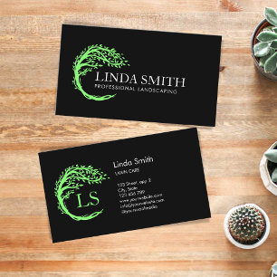 Tree Life Coach Therapist Lawn Care Landscaping Business Card