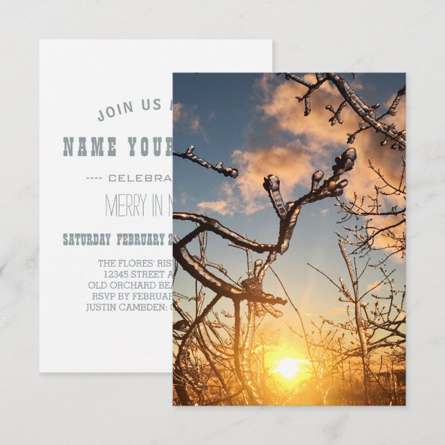 tree limb icicles invitation (Front/Back)