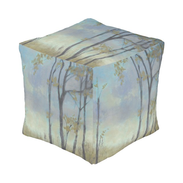 Tree-Lined Wheat Grass I Pouf (Angled Front)