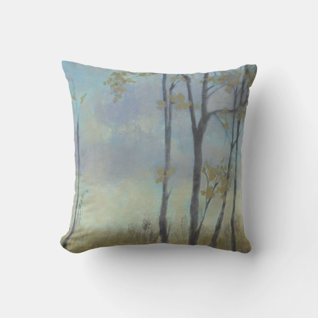 Tree-Lined Wheat Grass I Throw Pillow (Front)