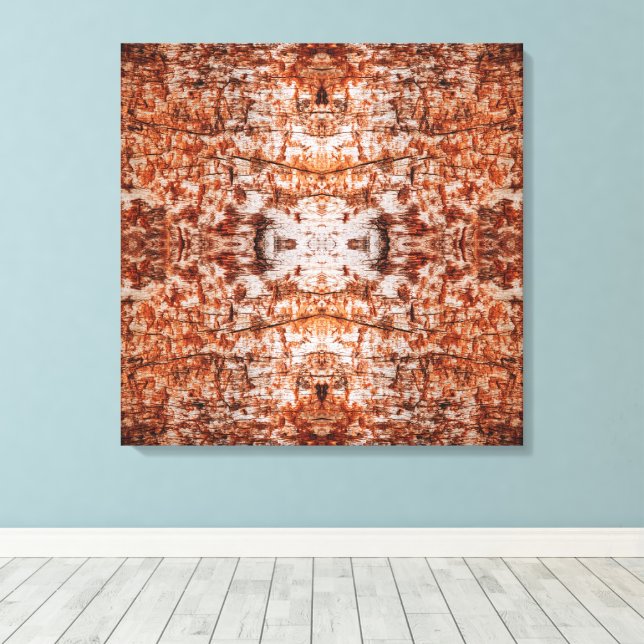 Tree Log Cutaway Photo Mixed Media Repeat Pattern Canvas Print (Insitu(Wood Floor))
