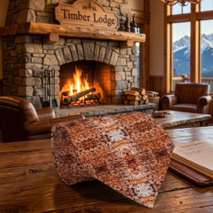 Tree Log Cutaway Photo Mixed Media Repeat Pattern Neck Tie