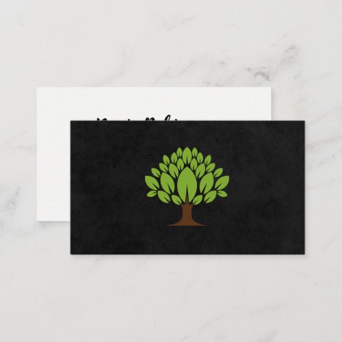 Tree Logo and Leaves Business Card